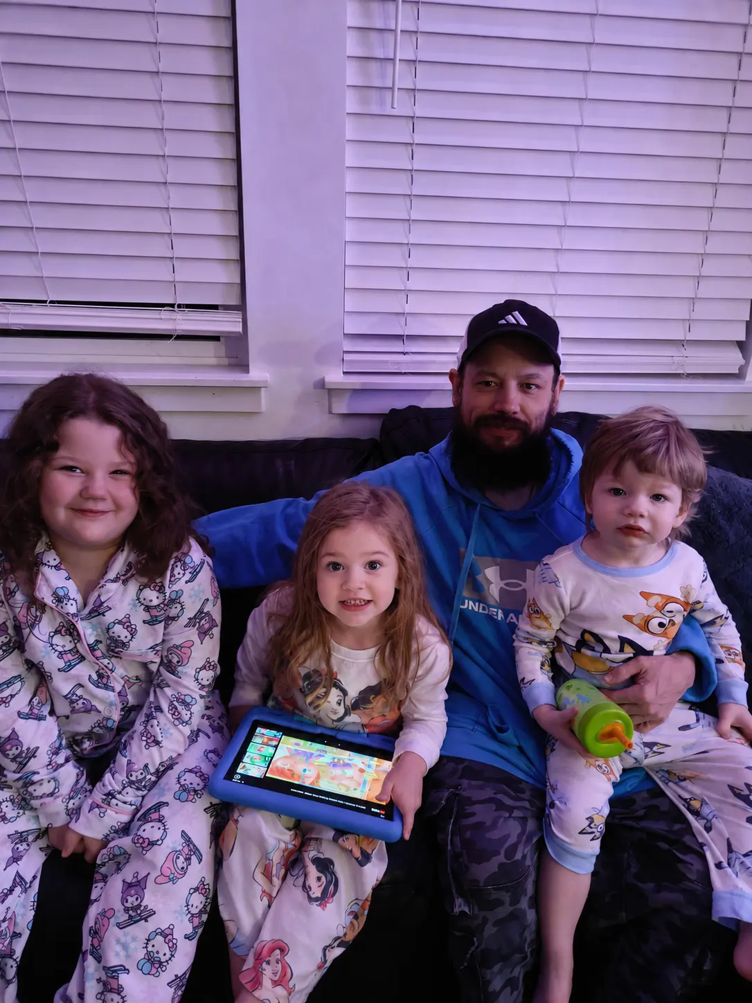 Rob Newman with his kids
